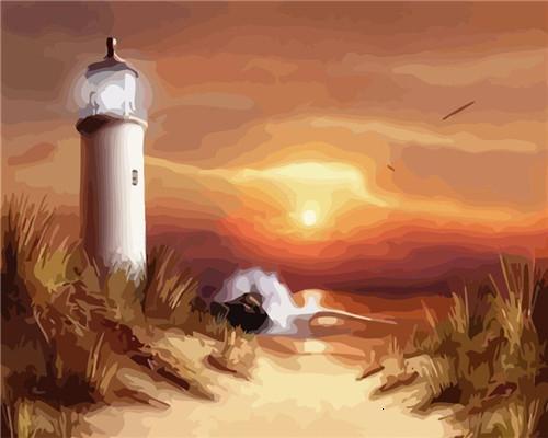 Landscape Lighthouse Paint By Numbers Canvas Wall Set PBNLIGW5