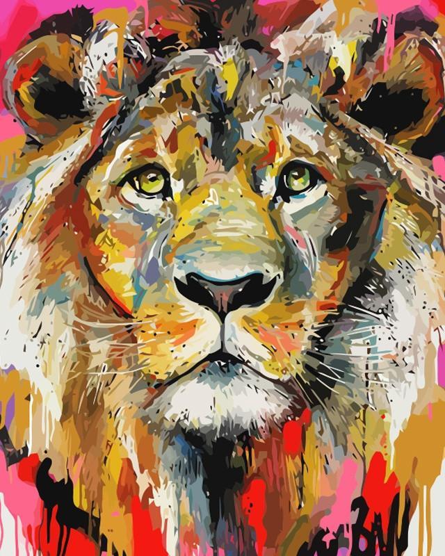 Animal Lion Paint By Numbers Canvas Wall Set PBNLIONL6