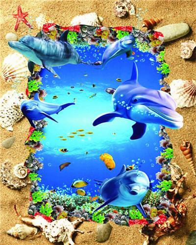 Marine Animal Paint By Numbers Canvas Wall Set PBNMARL7