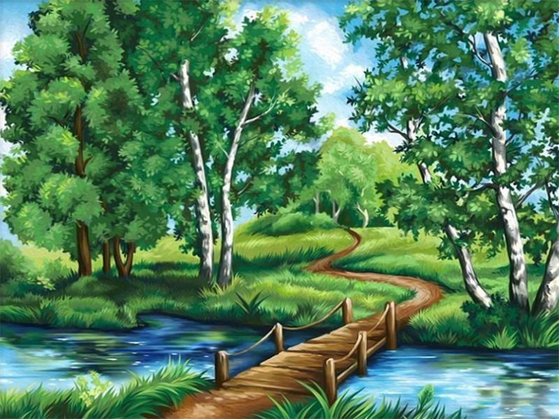 Landscape Nature Paint By Numbers Canvas Wall Set PBNNATW102