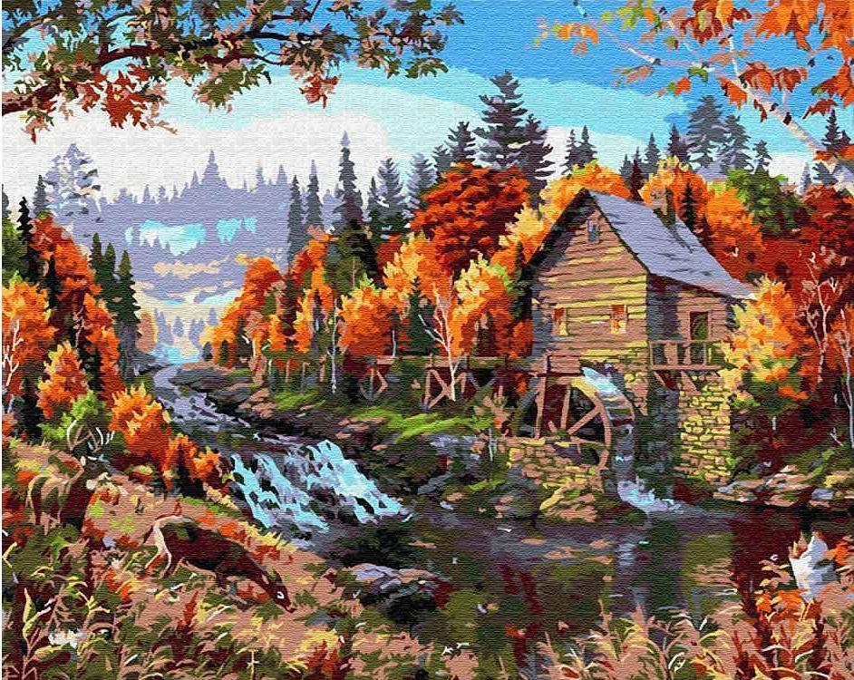Landscape Nature Paint By Numbers Canvas Wall Set PBNNATW135