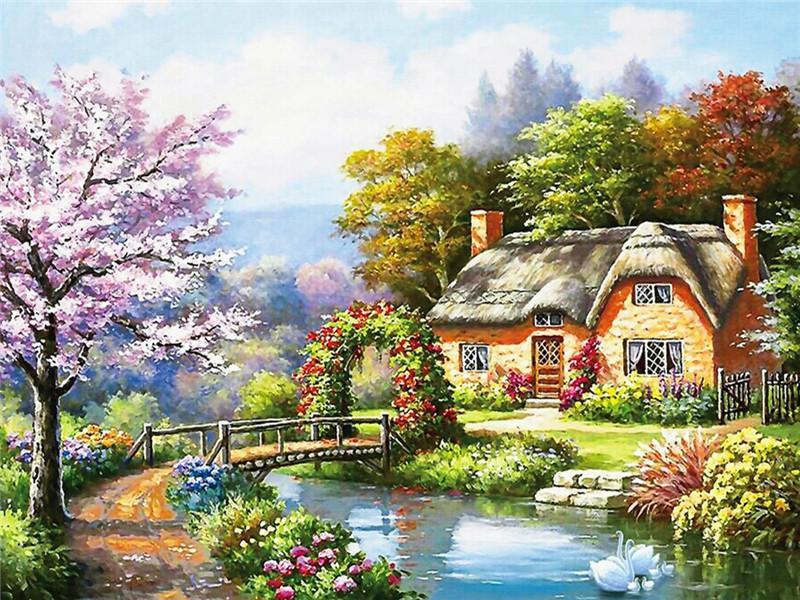Landscape Nature Paint By Numbers Canvas Wall Set PBNNATW32