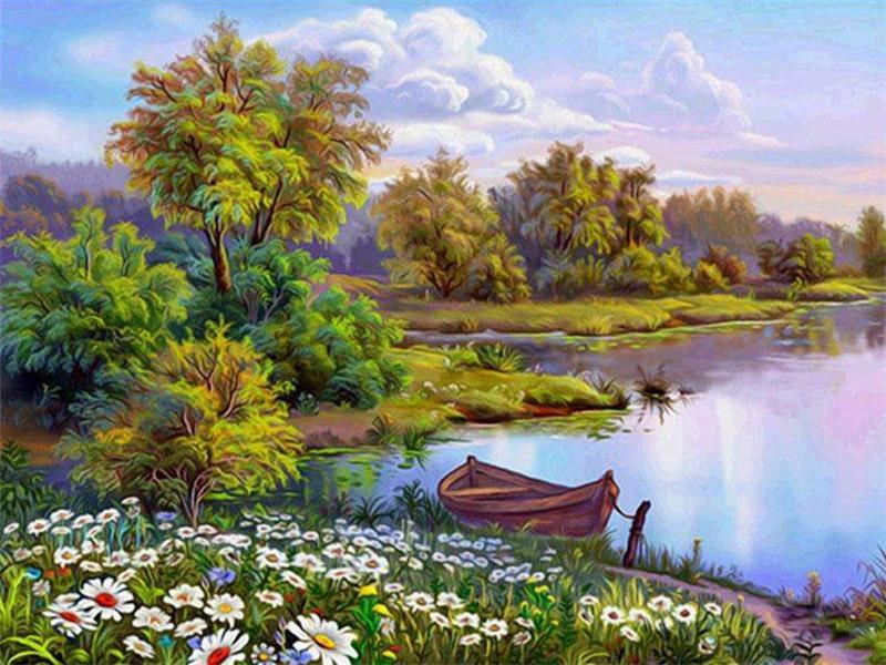 Landscape Nature Paint By Numbers Canvas Wall Set PBNNATW99