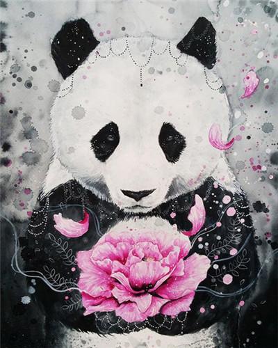 Animal Panda Paint By Numbers Canvas Wall Set PBNPANL8