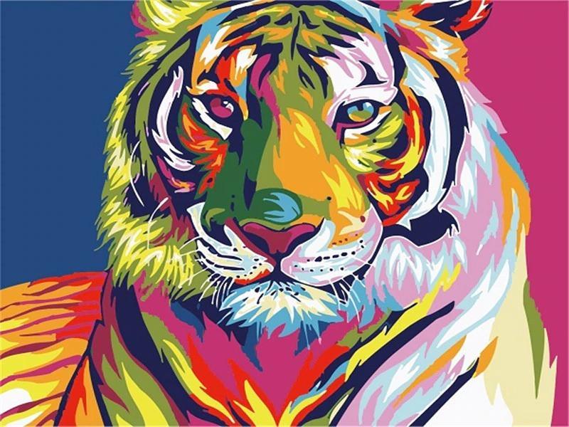 Animal Tiger Paint By Numbers Canvas Wall Set PBNTIGW24