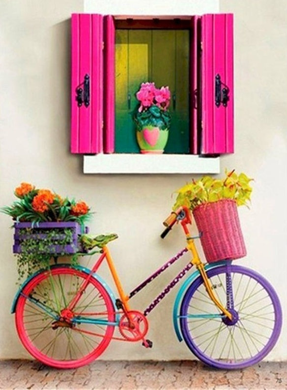 Fleur Bicyclette Peintures Par Numéros PBNVEHL18