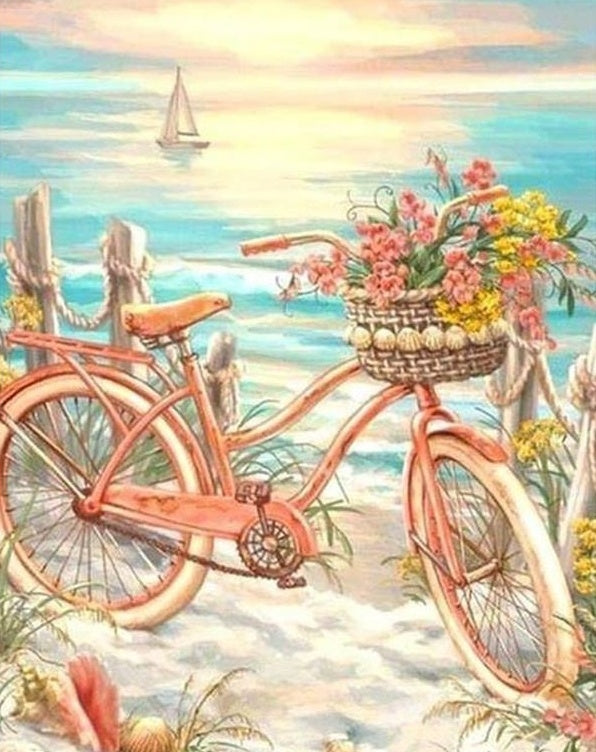 Fleur Bicyclette Peintures Par Numéros PBNVEHL19