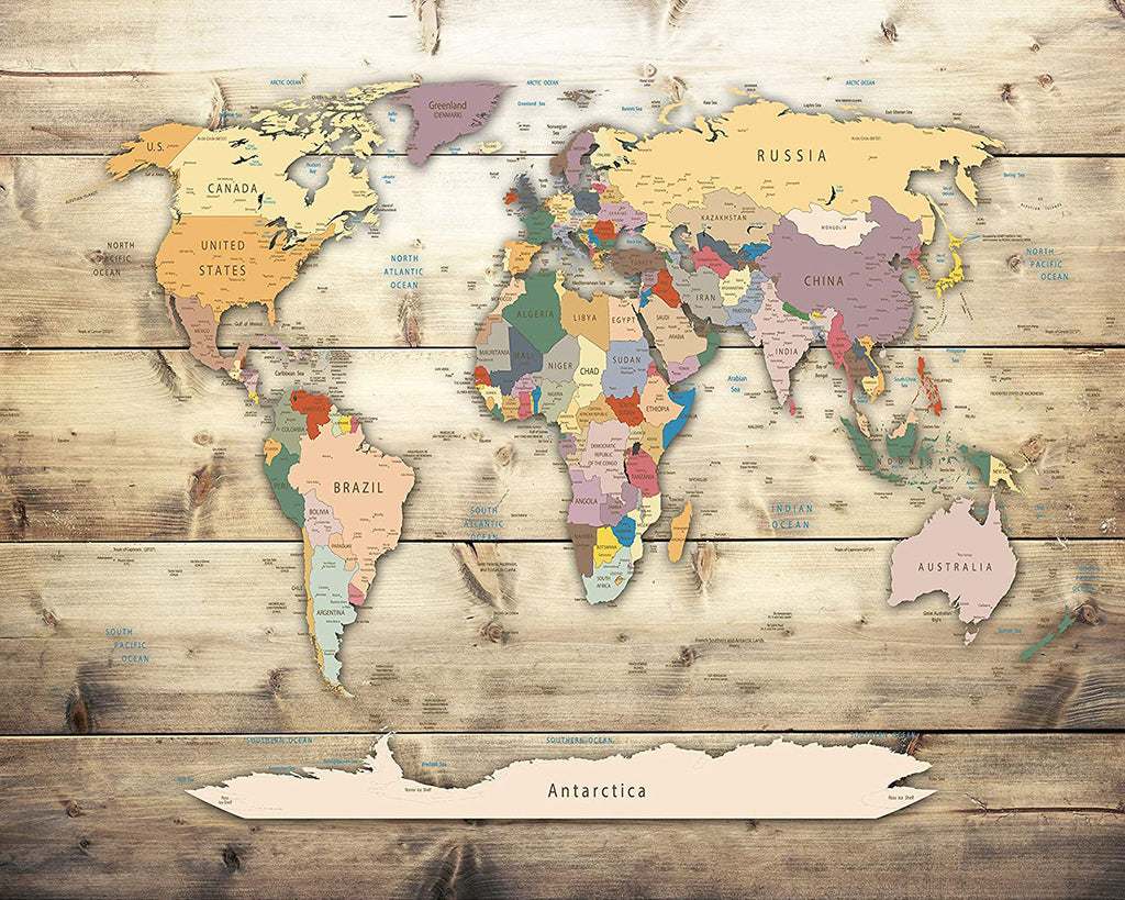 Carte Du Monde Peinture par Numéros PBNWELW13