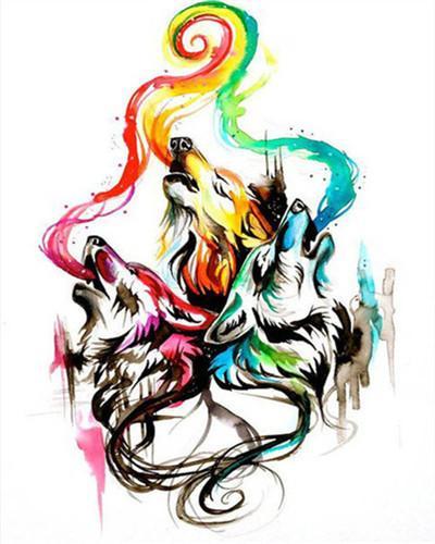 Animal Wolf Paint By Numbers Canvas Wall Set PBNWOLFL46