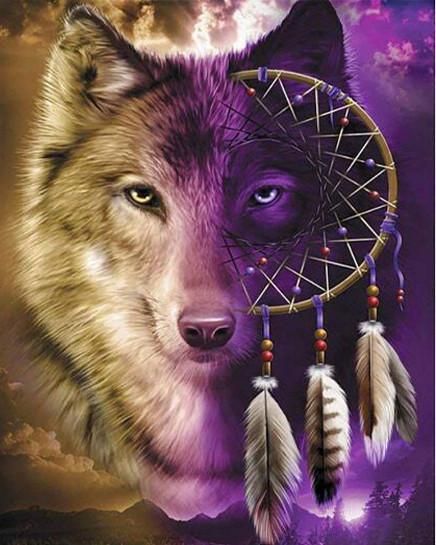 Animal Wolf Paint By Numbers Canvas Wall Set PBNWOLFL50