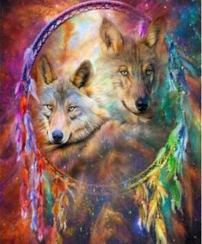 Animal Wolf Paint By Numbers Canvas Wall Set PBNWOLFL53
