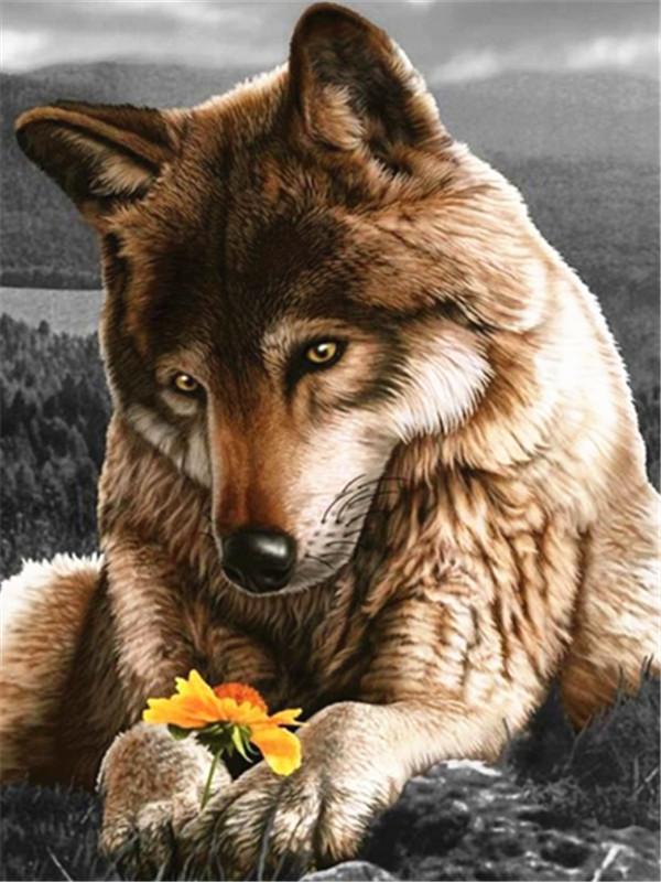 Animal Wolf Paint By Numbers Canvas Wall Set PBNWOLFL8