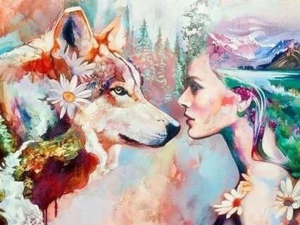 Animal Wolf By Numbers Canvas Wall Set PBNWOLFW23