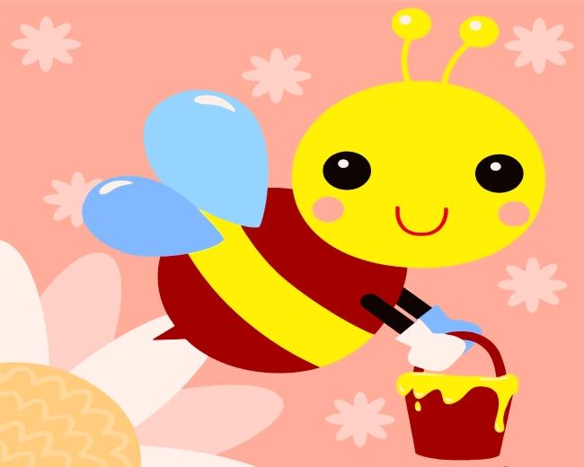 Abeille Cartoon Peinture par Numéros