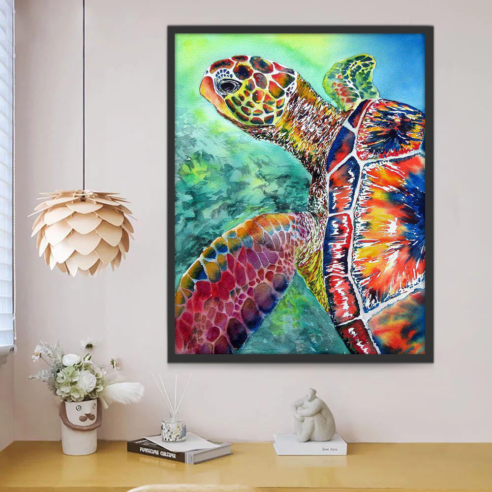 Adorable Tortue Colorée Peinture par Numéros