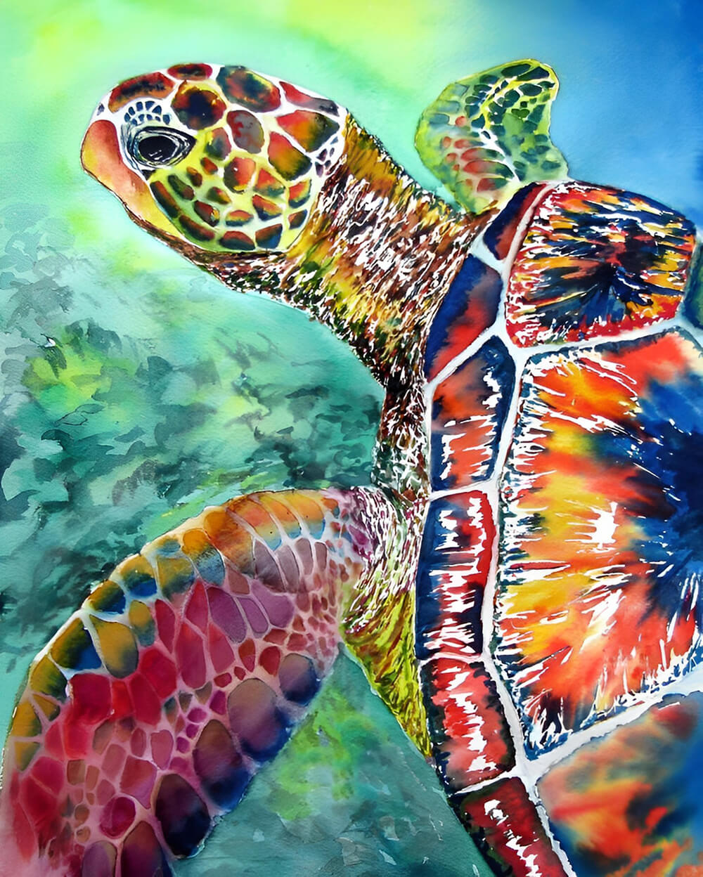 DIY Peinture Par Numéros Pour Adultes Animaux Tortue De Mer Peinture à
