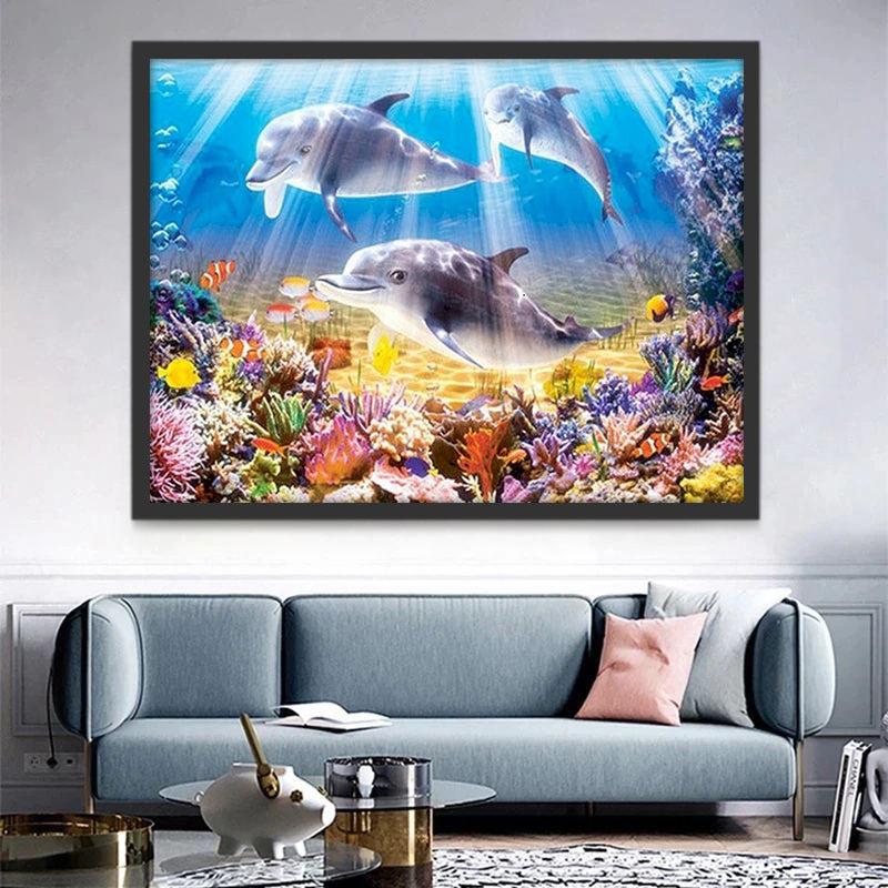 Adorables Dauphins Peinture par Numéros