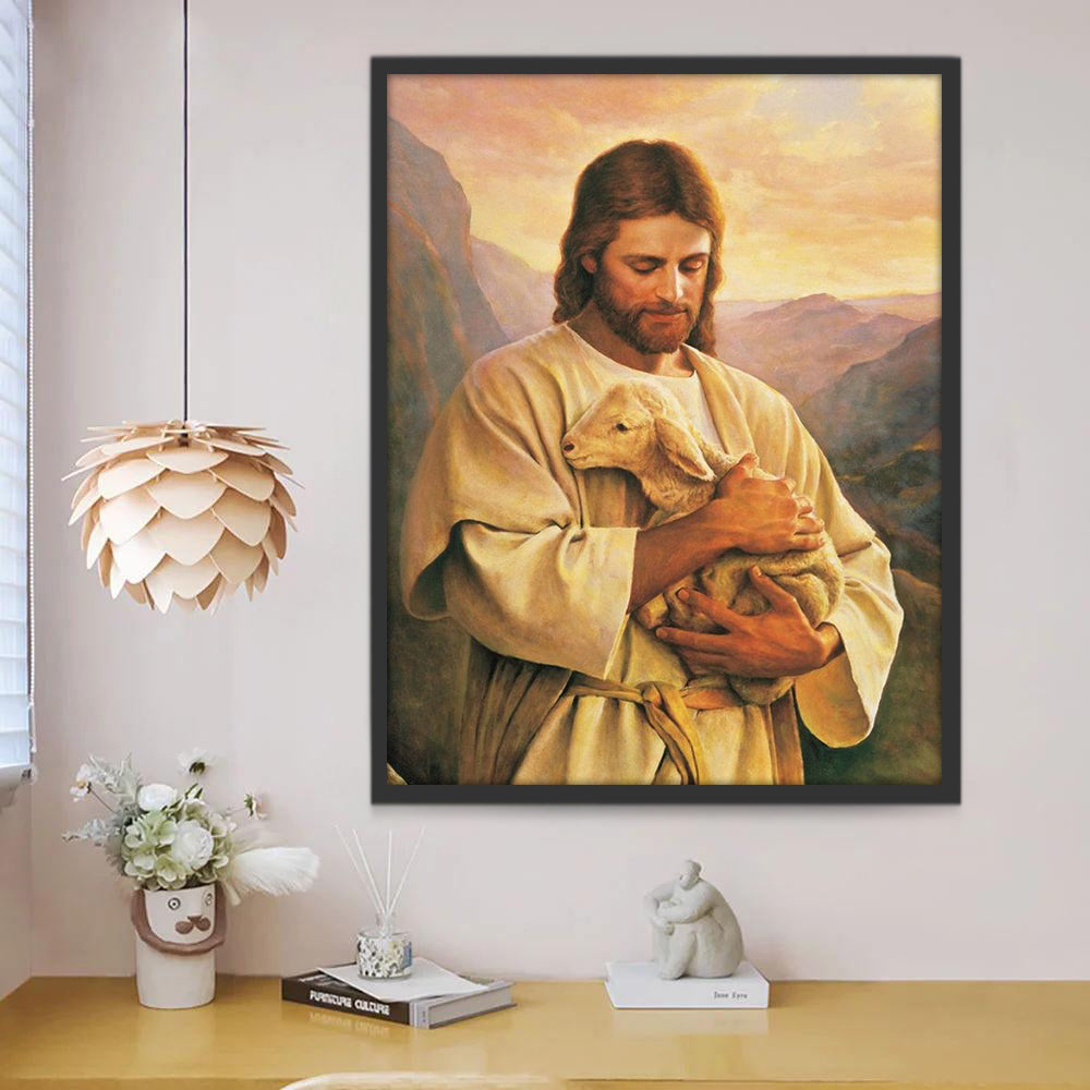 Agneau et Jésus Peinture par Numéros