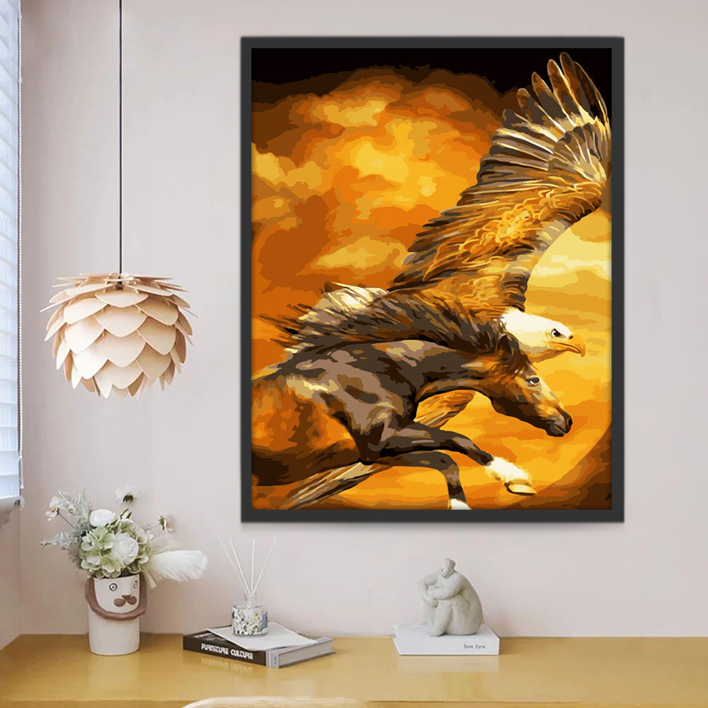Aigle et Cheval Peinture par Numéros
