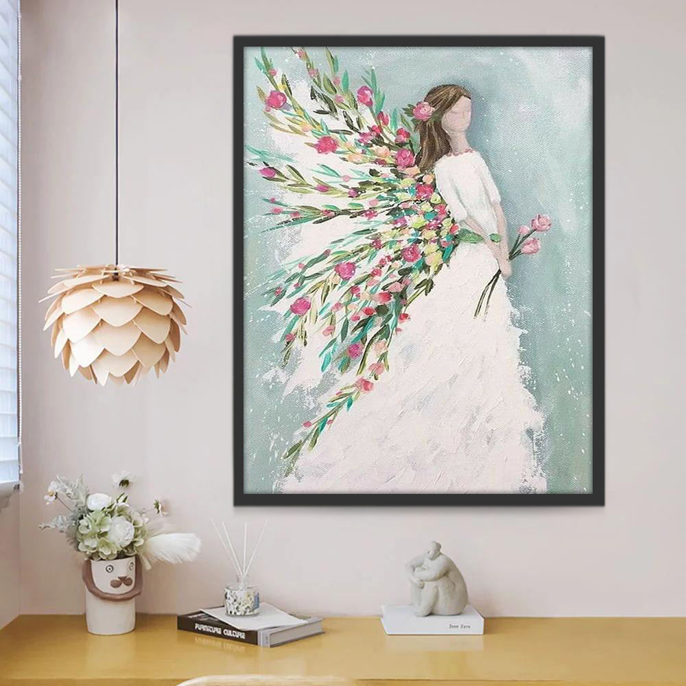 Ange avec les Ailles de Fleurs Peinture par Numéros