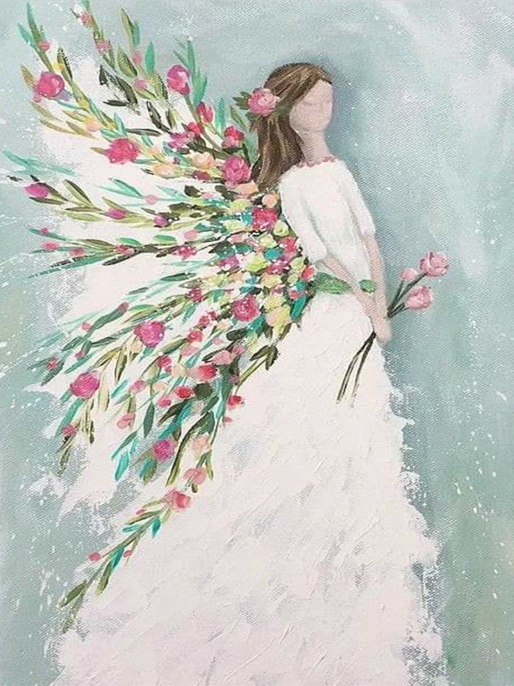 Ange avec les Ailles de Fleurs Peinture par Numéros