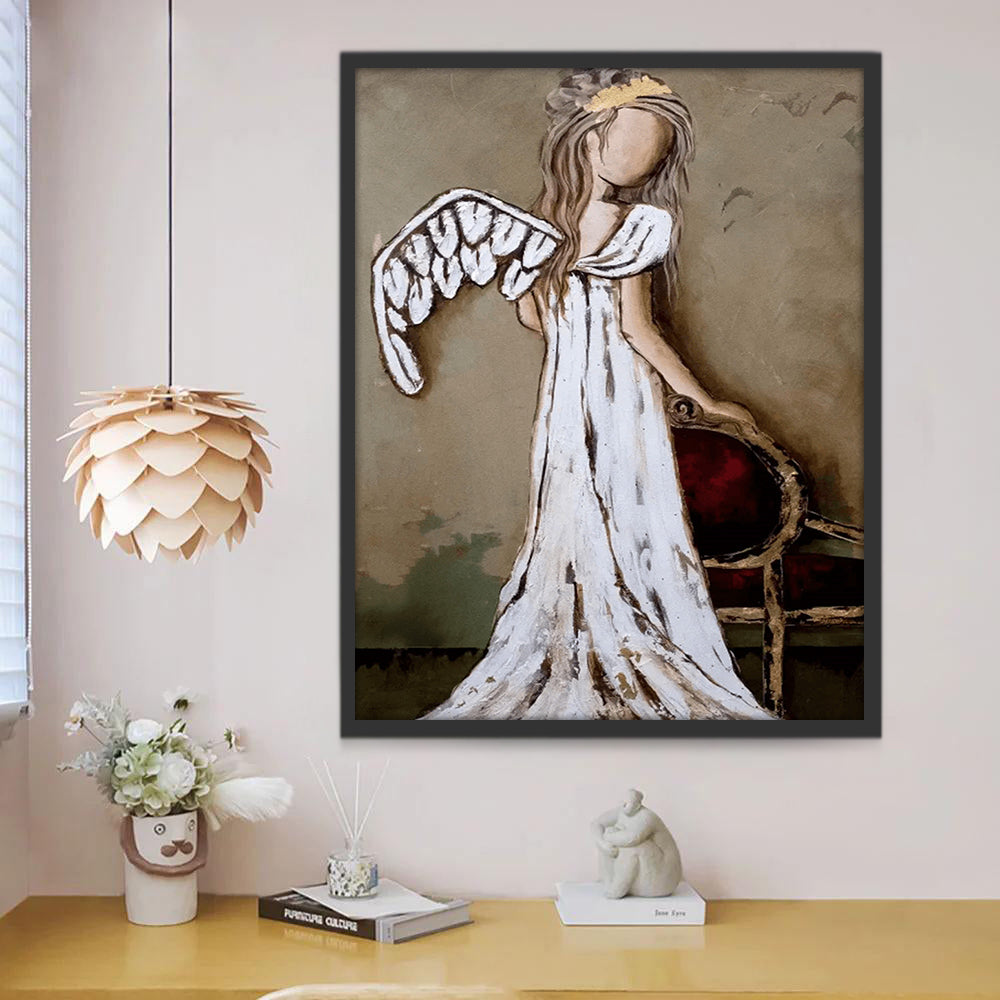 Ange et Chaise Peinture par Numéros