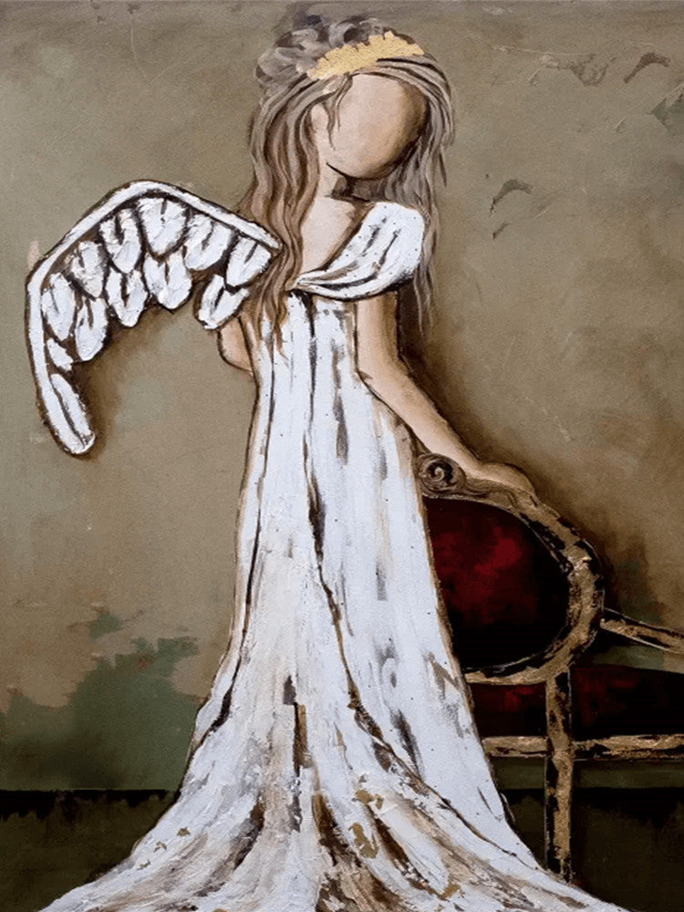 Ange et Chaise Peinture par Numéros