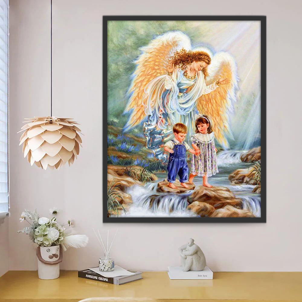 Ange et Enfants Peinture par Numéros