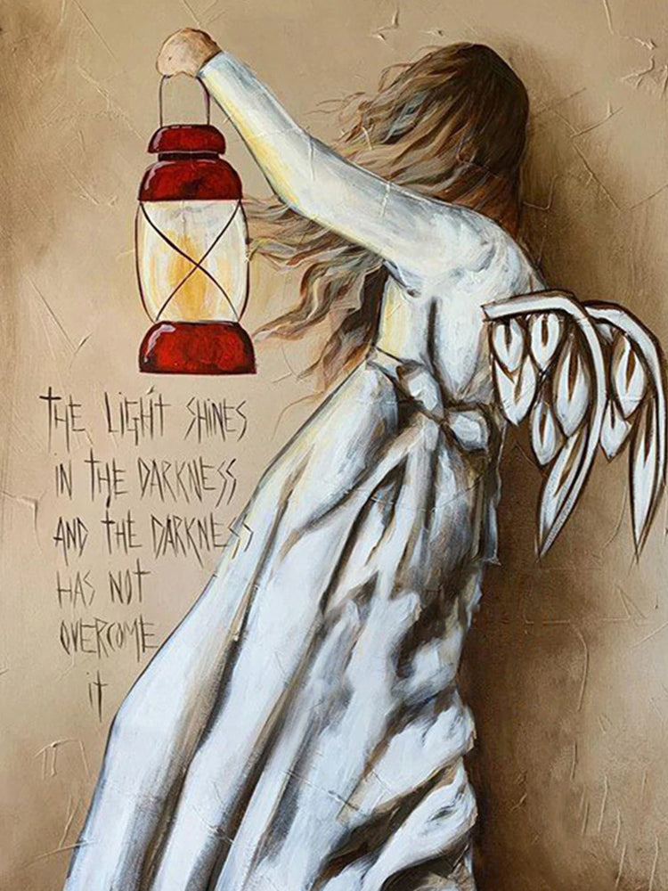 Ange et Lampe Peinture par Numéros