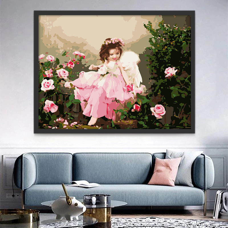 Ange et Roses Peinture par Numéros