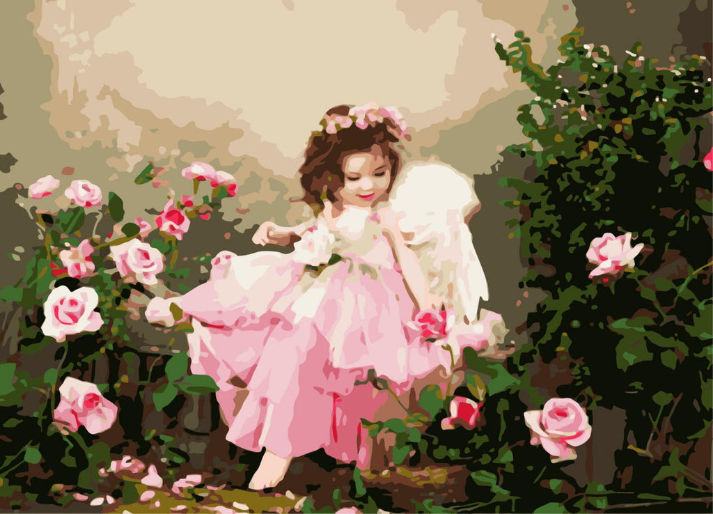 Ange et Roses Peinture par Numéros