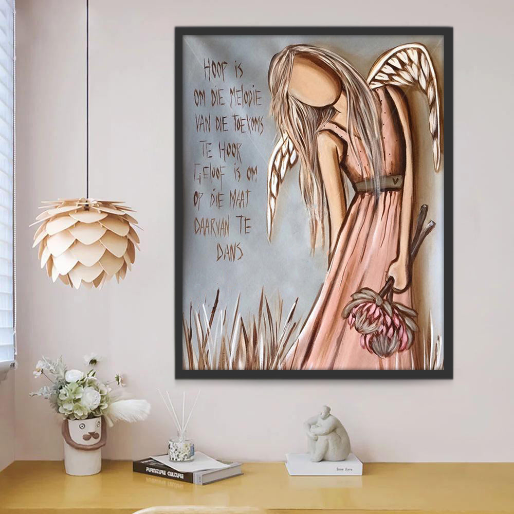 Ange Robe Rose Peinture par Numéros