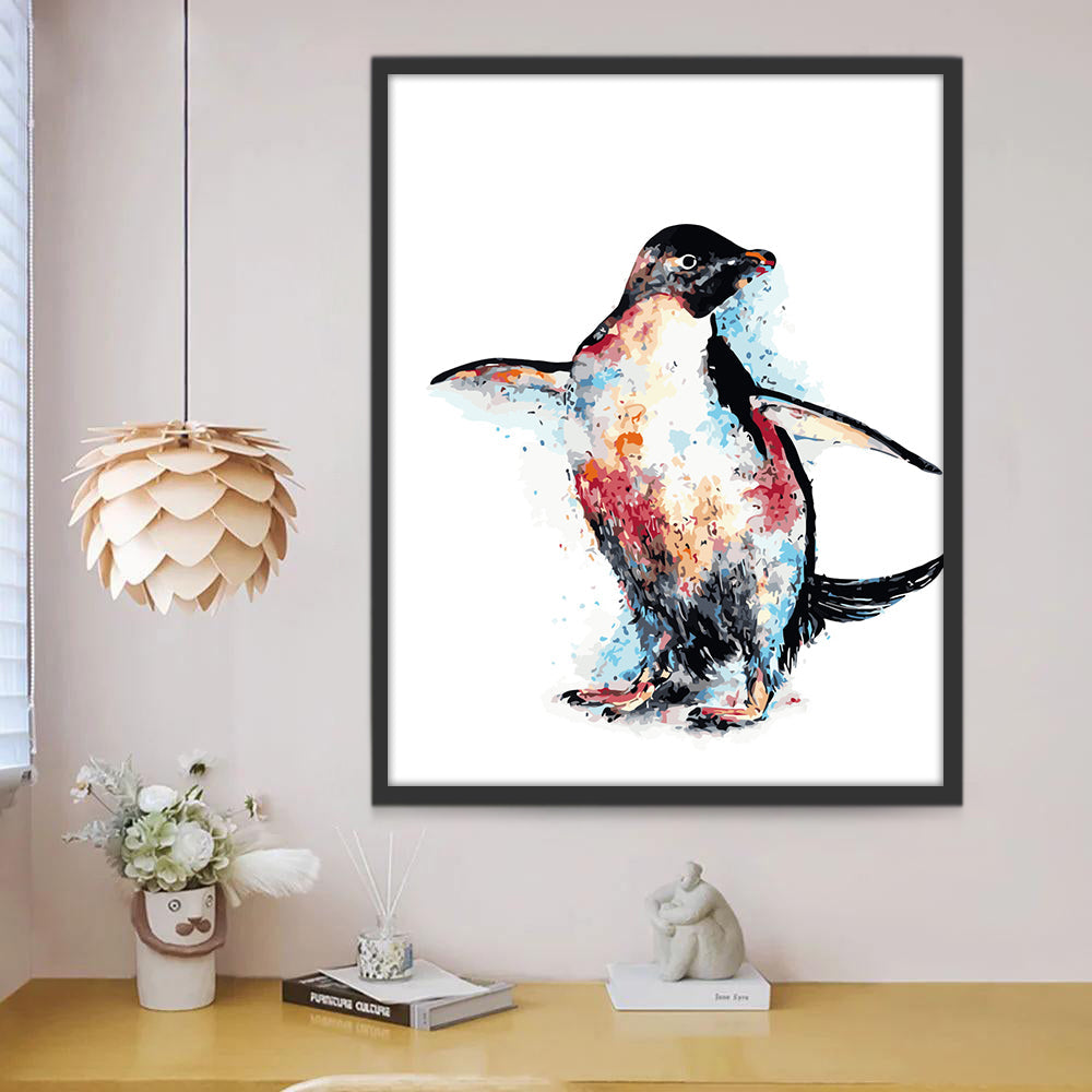 Animal Manchot Peinture par Numéros