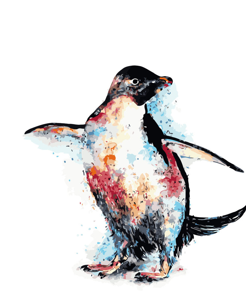 Animal Manchot Peinture par Numéros