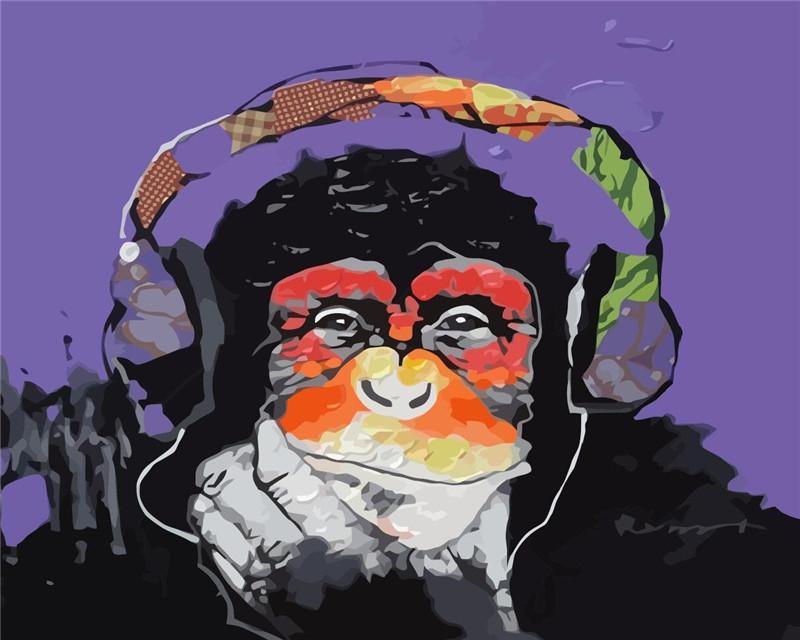 Animateur Chimpanzé Peinture par Numéros