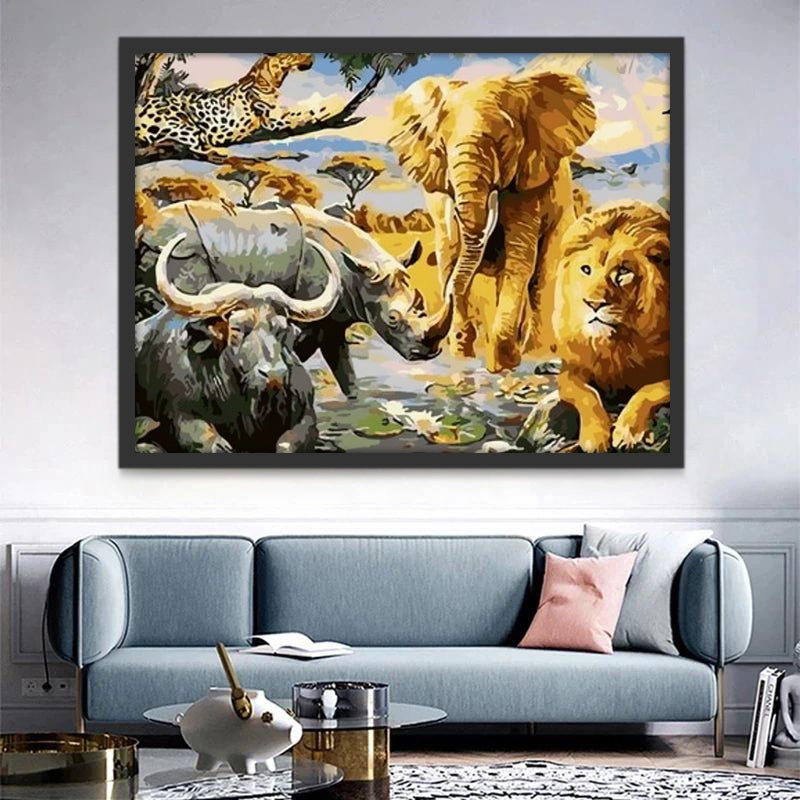Animaux d'Afrique Peinture par Numéros