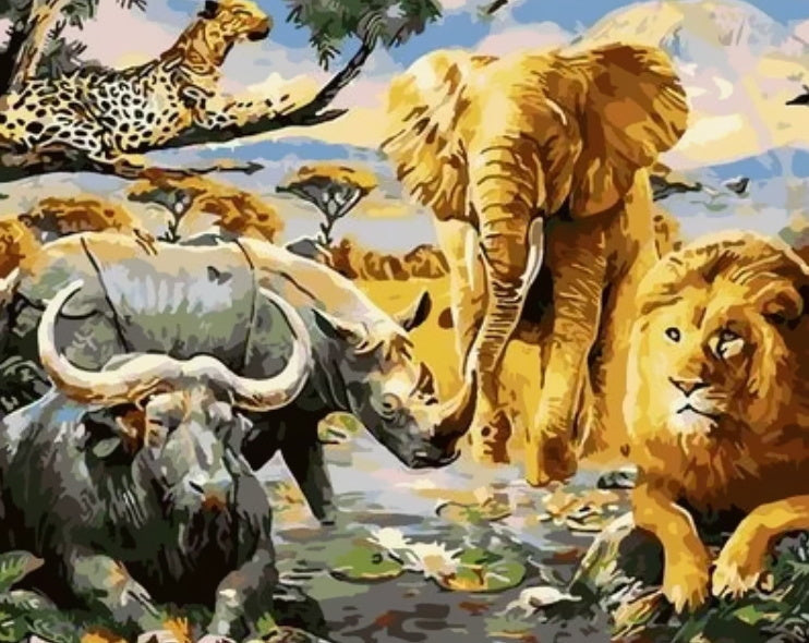 Animaux d'Afrique Peinture par Numéros