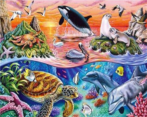 Animaux Maritimes Peinture par Numéros