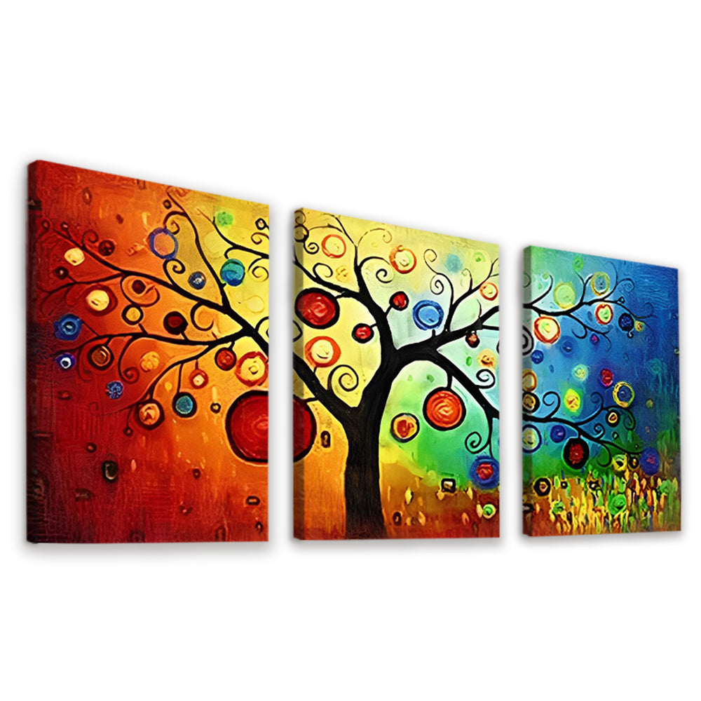 Arbre Abstrait 3 Partie Peinture par Numéros