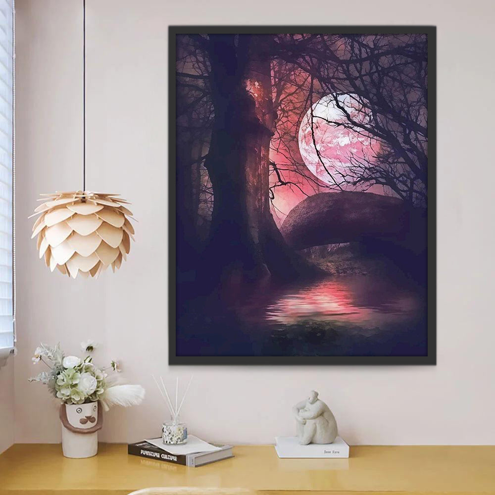 Arbre au Clair de Lune Peinture par Numéros