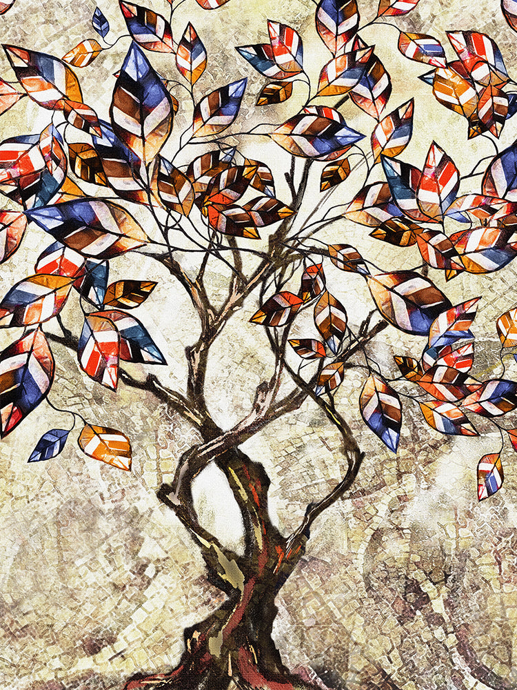 Arbre avec Feuilles Colorée Peinture par Numéros