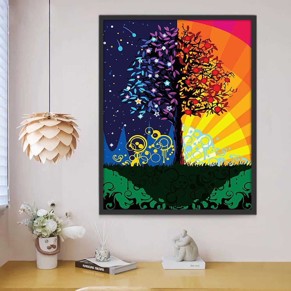 Arbre Cartoon Peinture par Numéros