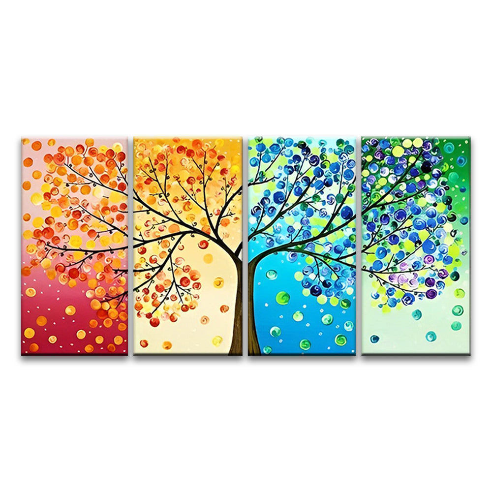 Arbre de Quatre Couleurs 4 Partie Peinture par Numéros
