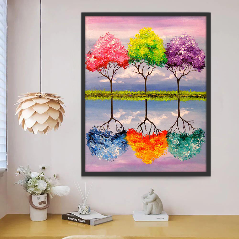 Arbre de Six Couleurs Peinture par Numéros