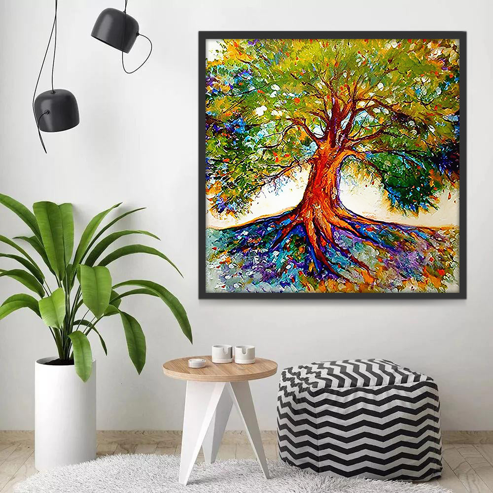 Arbre et Sol Coloré Peinture par Numéros