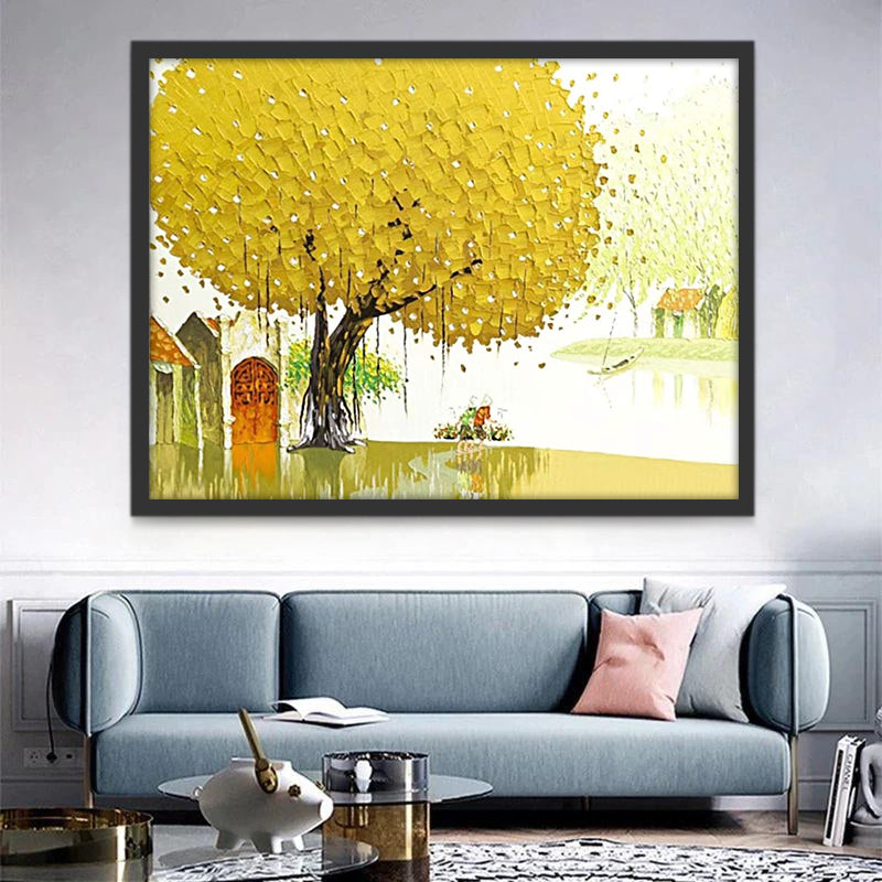 Arbre Jaune Peinture par Numéros