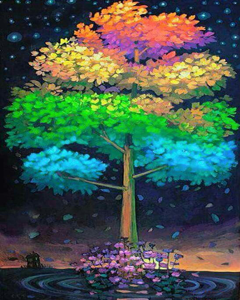 Arbre Multicolore Peinture par Numéros