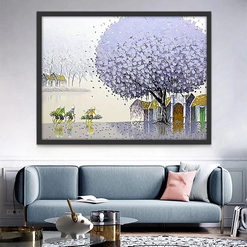 Arbre Violet Clair Peinture par Numéros