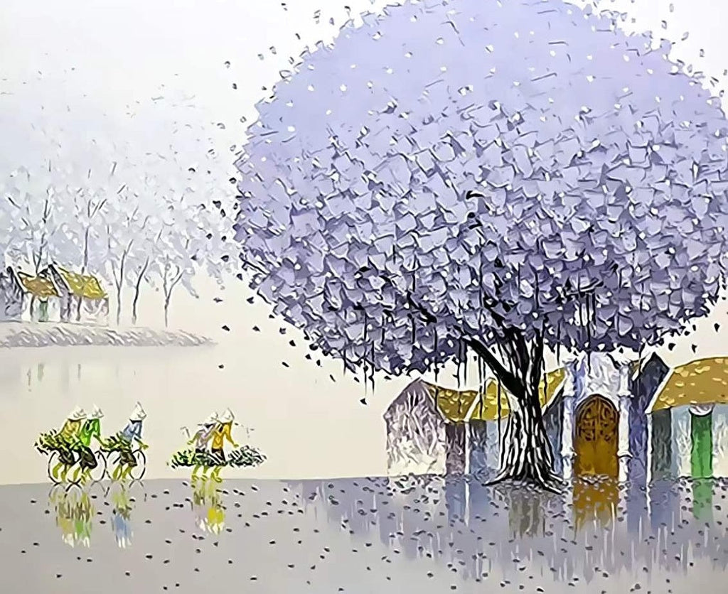 Arbre Violet Clair Peinture par Numéros