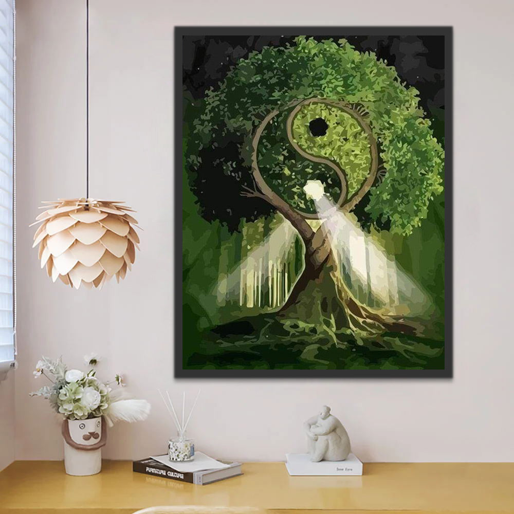 Arbre Yin et Yang Peinture par Numéros